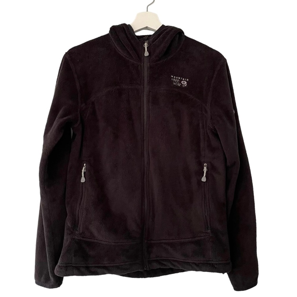 Mountain Hardwear Black Full Zip Jacket Fleece Hoodie  Women Size Medium Soft